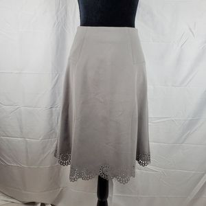☆ DE Collections Gray A-Line Floral Laser Cutout Skirt Size XS